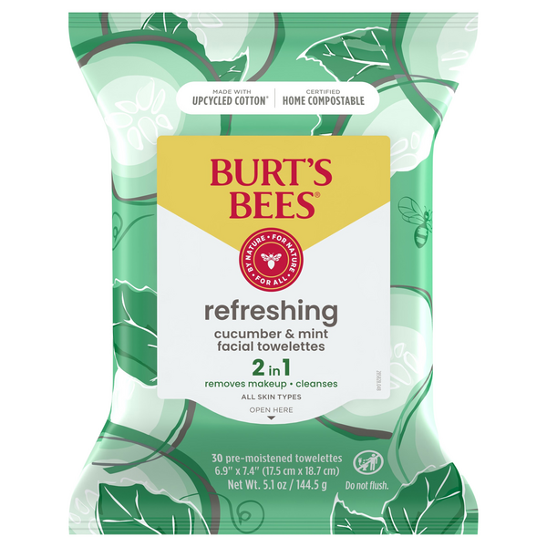 Burt's Bees Refreshing Facial Cleansing Towelettes Cucumber & Mint