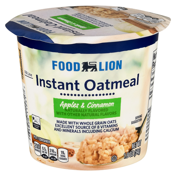 Save on Food Lion Instant Oatmeal Apples & Cinnamon Order Online Delivery Food Lion