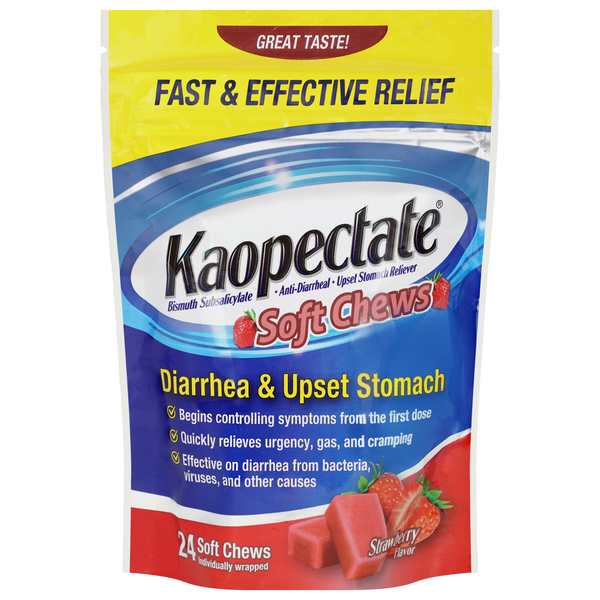 Kaopectate Diarrhea & Upset Stomach Soft Chews Strawberry
