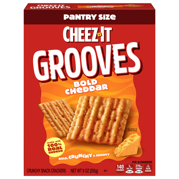 Cheez-It Grooves Bold Cheddar Crunchy Cheese Crackers