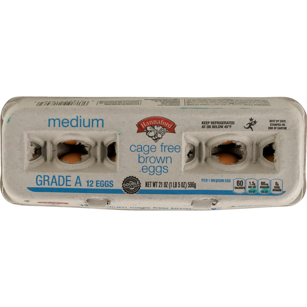 Hannaford Cage Free Grade A Medium Brown Eggs