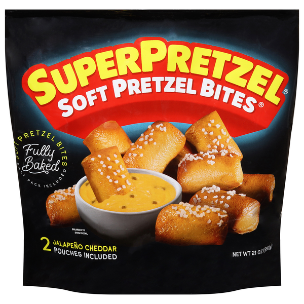 SuperPretzel Jalapeno Cheddar Soft Pretzel Bites Frozen