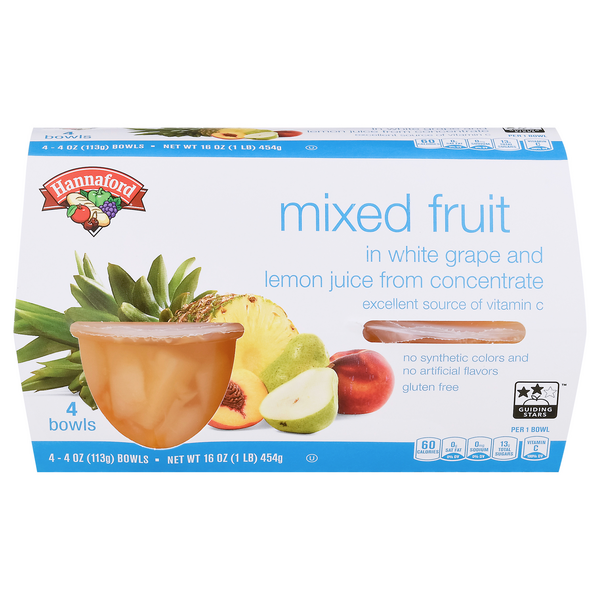 Hannaford Mixed Fruit Cups in Juice - 4 ct