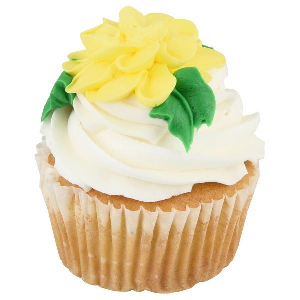 Hannaford Bakery Jumbo Gold Cupcake with Traditional Vanilla Frosting