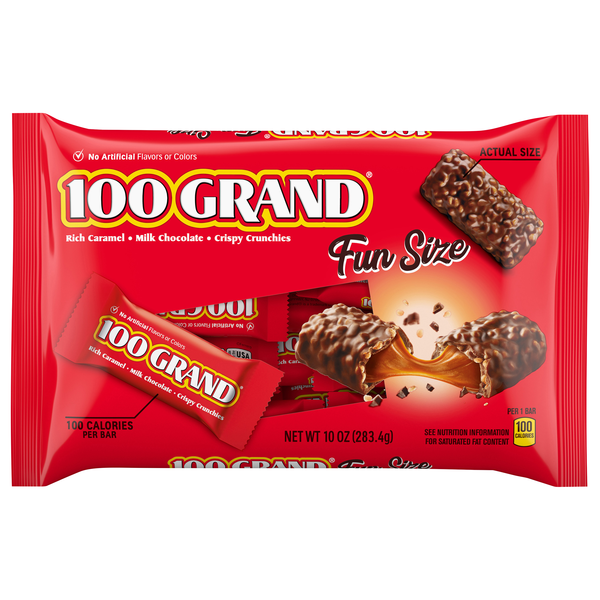 100 Grand Caramel & Crispy Milk Chocolate Candy Bars Fun Size