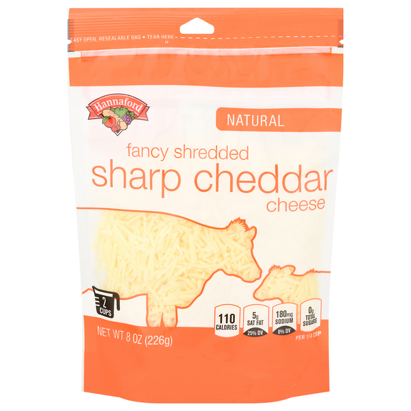 Hannaford Natural Fancy Shredded Sharp White Cheddar Cheese