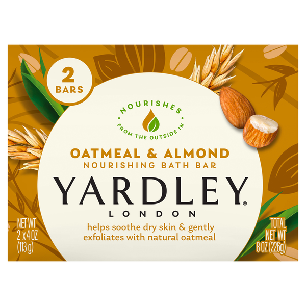 Yardley Oatmeal & Almond Moisturizing Bath Soap Bar - 2 ct