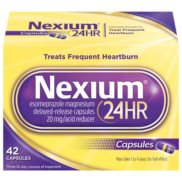 Nexium 24HR Acid Reducer Treats Frequent Heartburn 20 mg Capsules