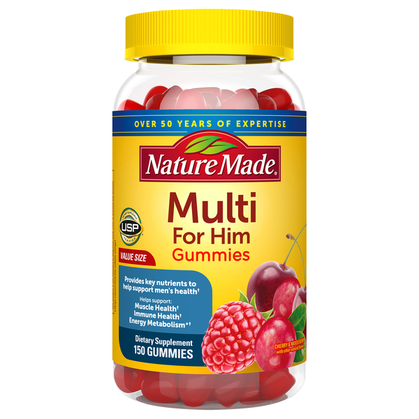 Nature Made Cherry/Mixed Berry Multi for Him Dietary Supplement Gummies
