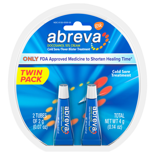 Save on Abreva Cold Sore/Fever Blister Treatment 2 ct Order Online