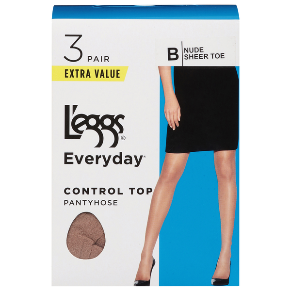 L'eggs Pantyhose Control Top Nude Sheer Toe Size B