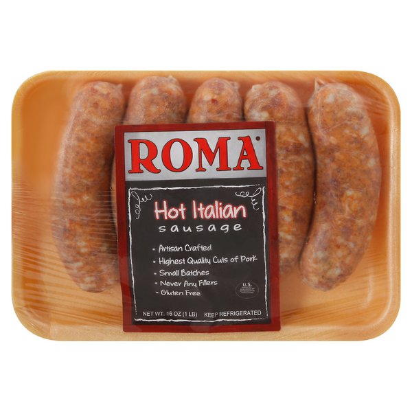 Roma Hot Italian Sausage - 4 ct