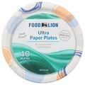 Food Lion Ultra Paper Plates Cut Resistant Soak Proof 10 Inch