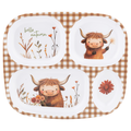 Smart Living Harvest Divided Plate Highland Cow with Flowers