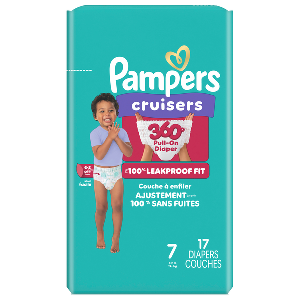 Pampers Cruisers 360 Pull-On Adjustment Size 7 Baby Diapers 41+ lb