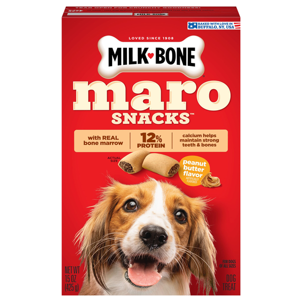 Milk-Bone Maro Snacks Peanut Butter Flavor Dog Treats