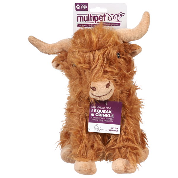 Multipet Highland Cow Soft Plush Dog Toy