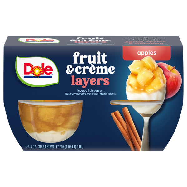 Dole Apples & Creme Parfait Fruit Cups - 4 ct
