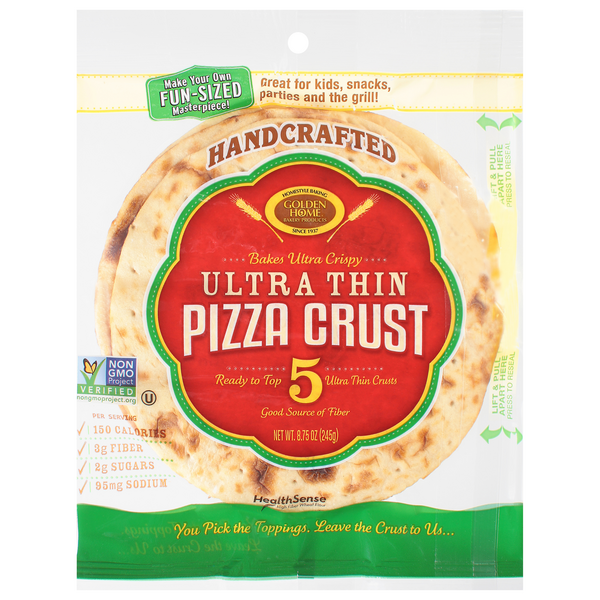 Golden Home Ultra Thin Pizza Crust 7 Inch - 5 ct