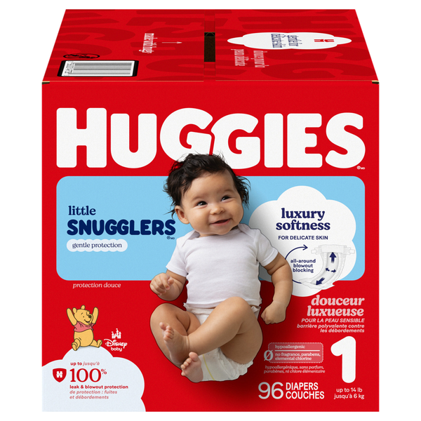 Huggies Little Snugglers Size 1 Baby Diapers Up to 14 lb