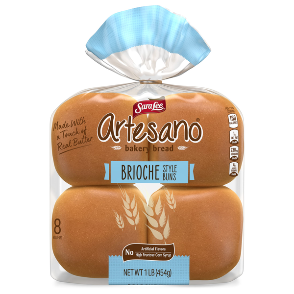 Sara Lee Artesano Brioche Hamburger Buns - 8 ct