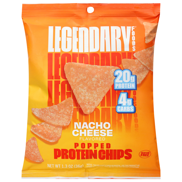 Legendary Foods Gluten Free Nacho Cheese Popped 20g Protein Chips
