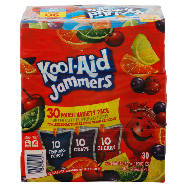 Save on KoolAid Jammers Juice Pouches Variety Pack 30 pk Order