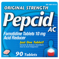 Pepcid AC Acid Reducer Original Strength Famotidine 10 mg Tablets