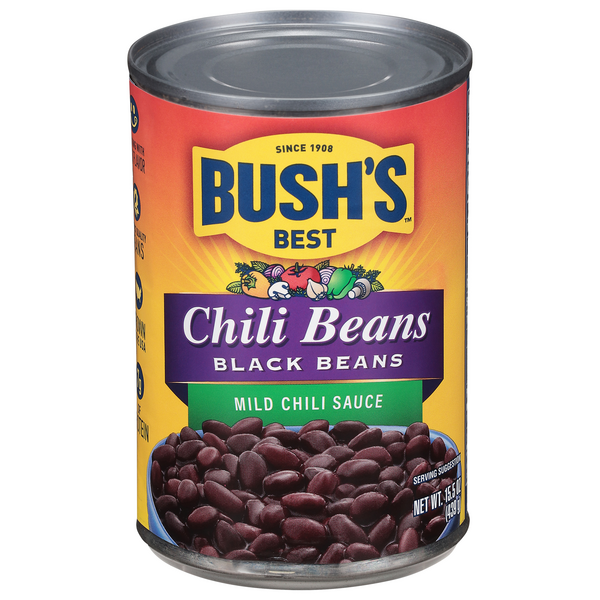 Save on Bush's Best Chili Beans Black Beans Mild Chili Sauce Order