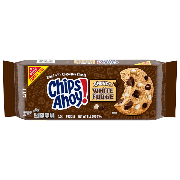 Nabisco Chips Ahoy! Chunky White Fudge Chocolate Chip Cookies Family Size