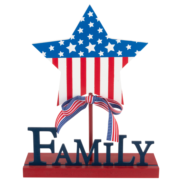 Smart Living Patriotic Wood Decor Family Star