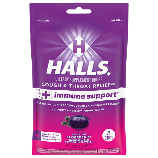 Halls Elderberry Cough & Throat Relief Drops