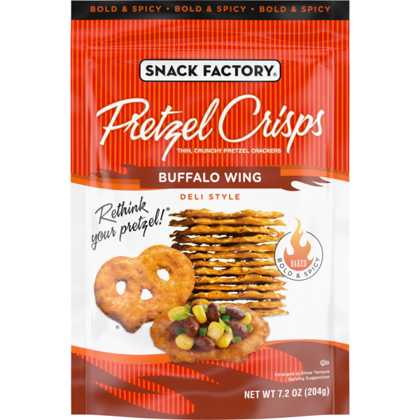 Snack Factory Deli Style Buffalo Wing Flavored Pretzel Crisps