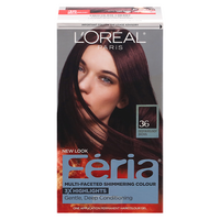 L'Oreal Feria Permanent Hair Color Deep Burgundy Brown Warmer 36
