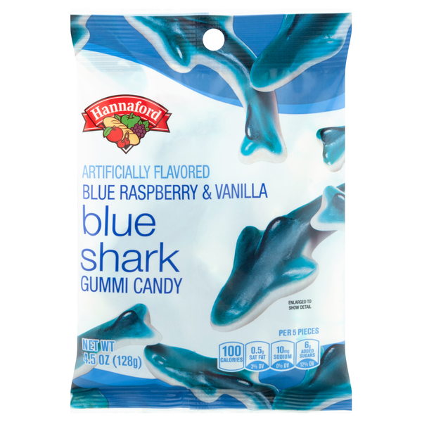 Hannaford Sharks Blue Raspberry & Vanilla Gummi Candy