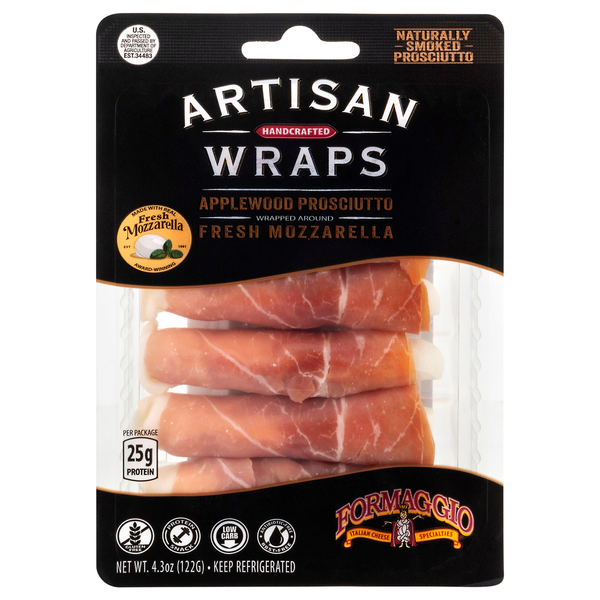 Formaggio Artisan Wraps Applewood Prosciutto Wrapped Fresh Mozzarella