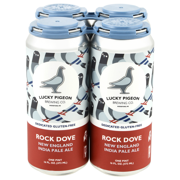 Lucky Pigeon Brewing Co. Gluten Free Rock Dove New England IPA Beer - 4 pk