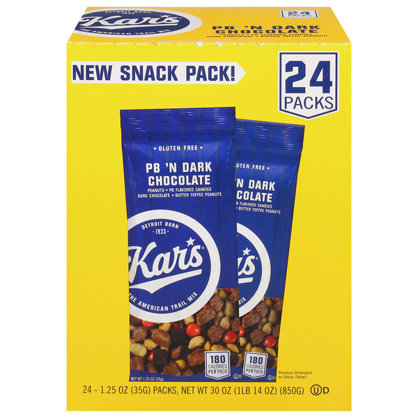 Kar's Snack Pack PB 'N Dark Chocolate Gluten Free -24 ct