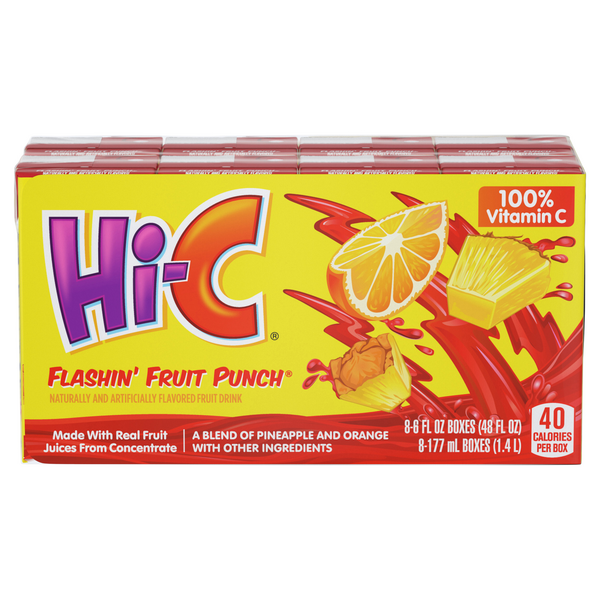 Hi-C Flashin' Fruit Punch Drink Boxes - 8 pk