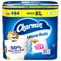 Charmin Ultra Soft Mega XL Roll 2-Ply Toilet Paper Unscented - 24 ct