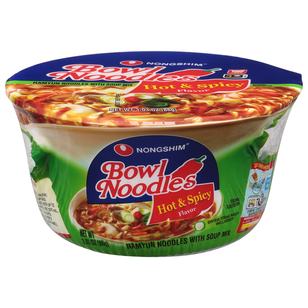 Nongshim Spicy Kimchi Flavor Ramen Bowl Noodles