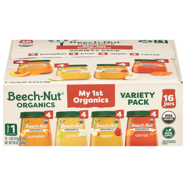 Beech-Nut Organics Stage 1 Baby Food Variety Pack - 16 ct