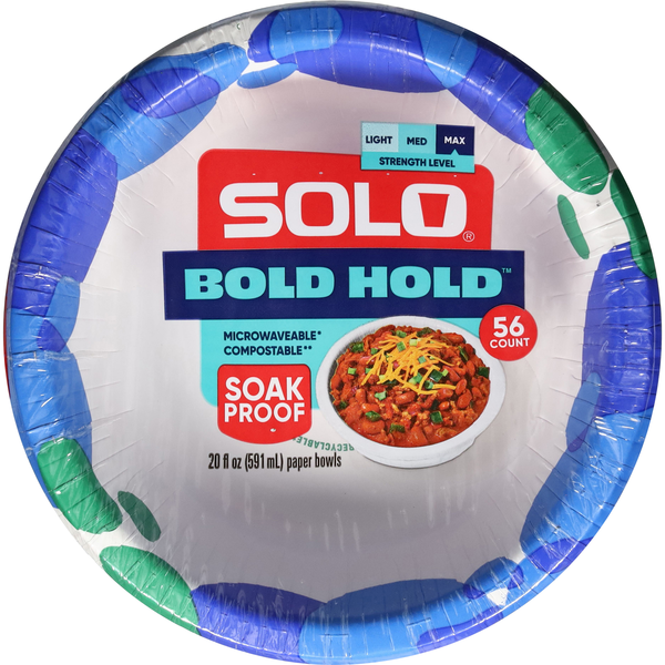Solo Bold Hold Microwavable Compostable Max Strength Paper Bowls 20 oz