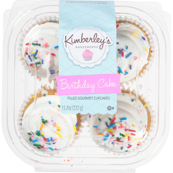 Kimberley's Bakeshoppe Birthday Cake Filled Cupcakes - 4 ct