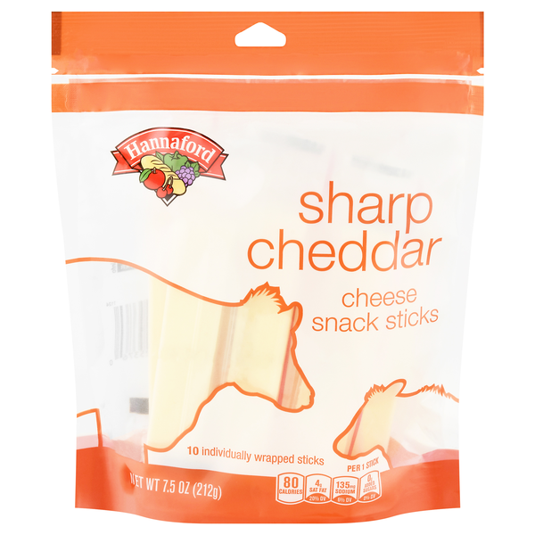 Hannaford Sharp Cheddar Cheese Snack Sticks - 10 ct