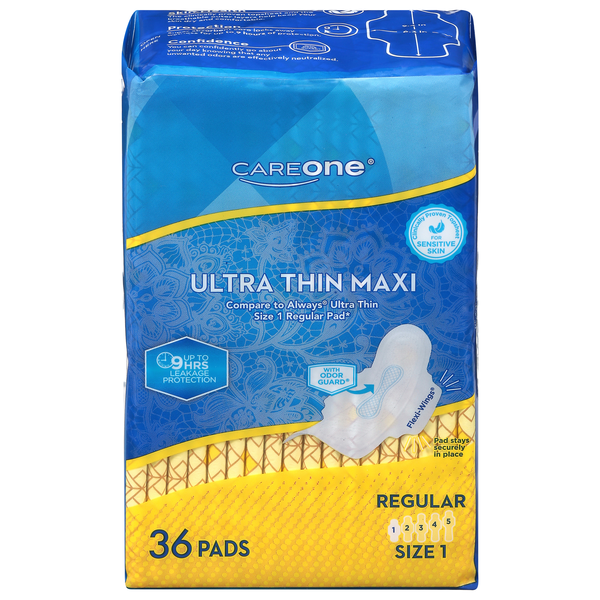 CareOne Regular Ultra Thin Maxi Pads with Wings