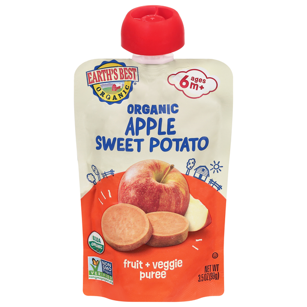 Earth's Best Organic 2 Baby Food Sweet Potato & Apple Puree