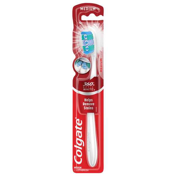 Colgate 360 Degree Optic White Toothbrush Medium #48