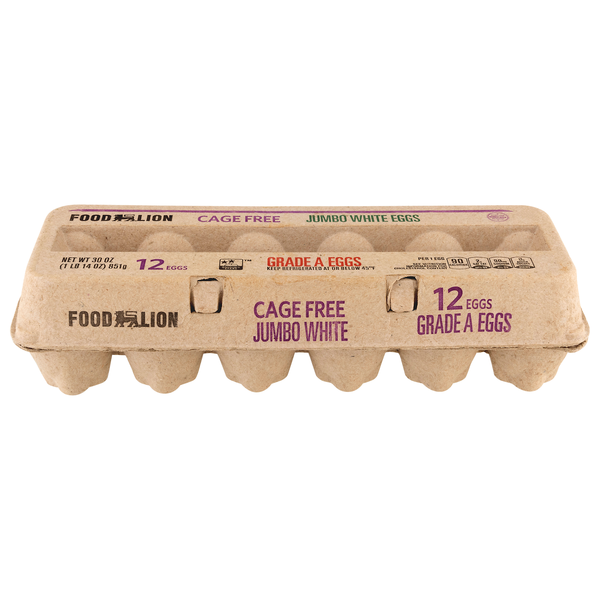Food Lion Cage Free Grade A Jumbo White Eggs