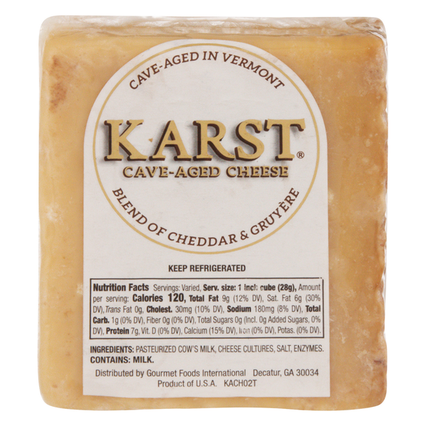 Karst Cave-Aged Blend of Cheddar & Gruyere Cheese Block